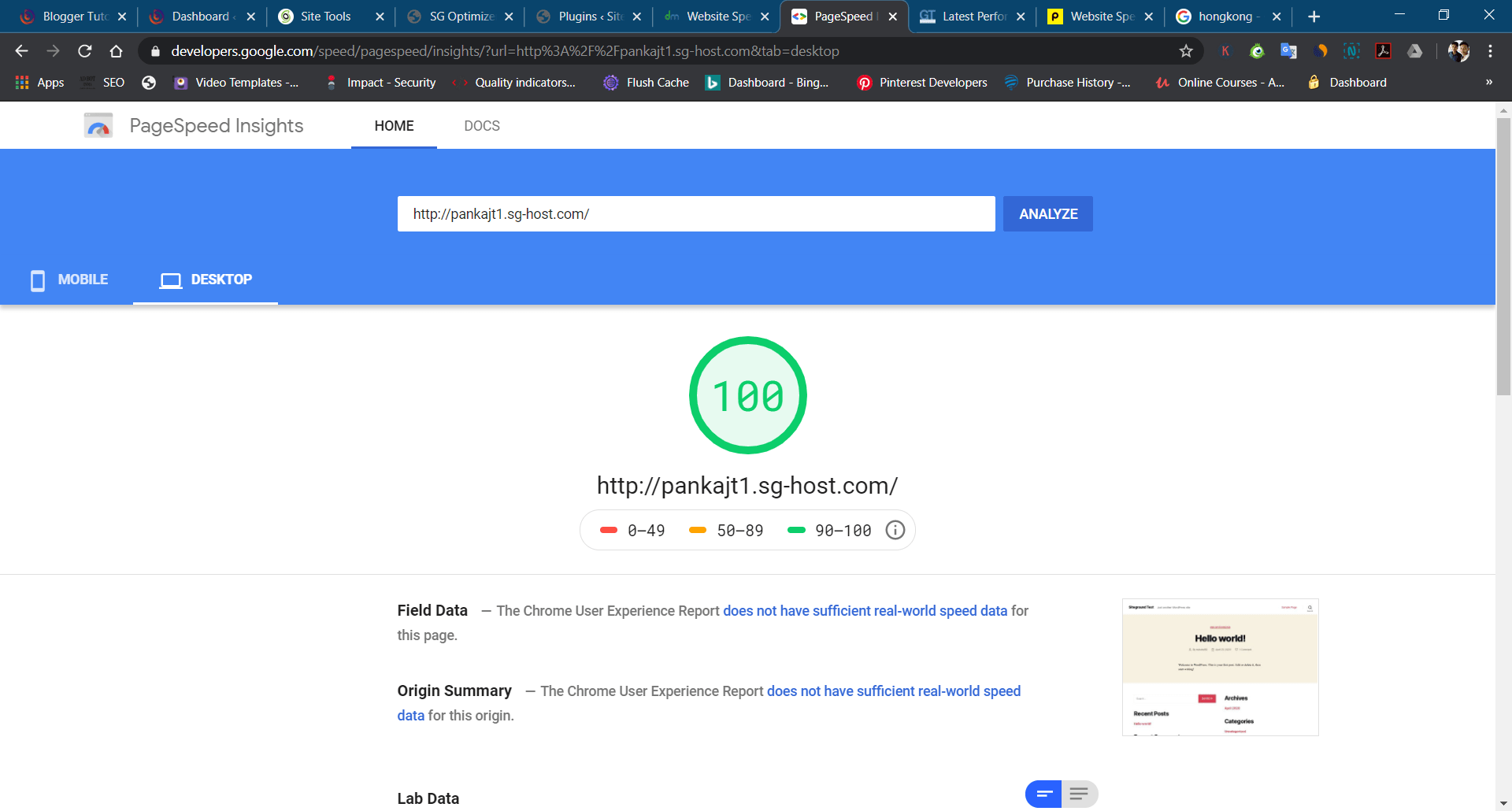 On Page SEO website Speed