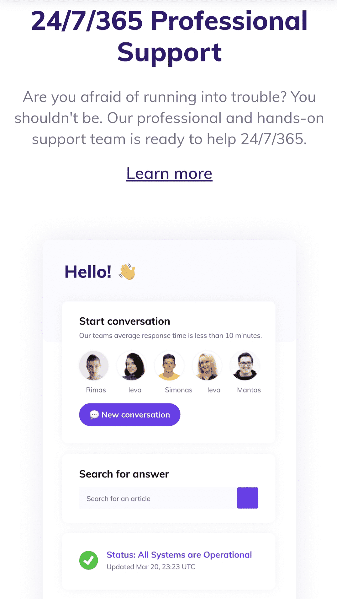 Hostinger Live Chat Support with Knowledge base