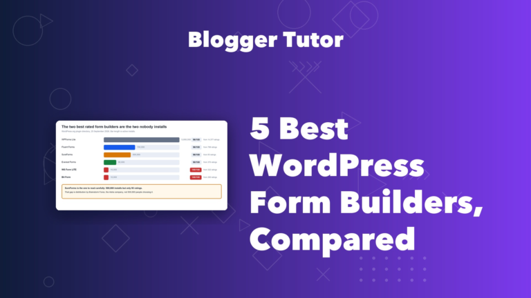 Five best WordPress form builders compared: WS Form, Fluent Forms, Bit Form, SureForms and Everest Forms