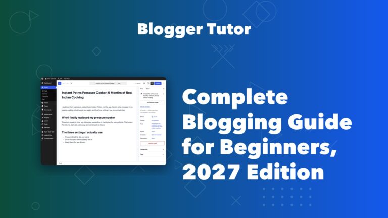 Complete blogging guide for beginners 2027 edition cover with the WordPress block editor