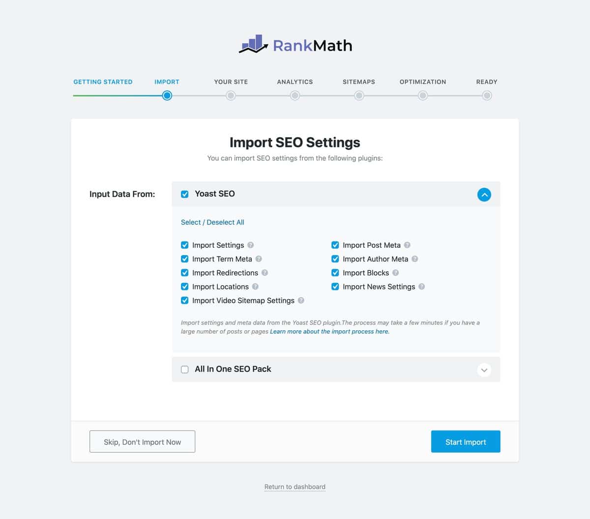Rank Math vs Yoast 2026, Which SEO Plugin Is Actually Better? Importing Yoast SEO data into Rank Math with the setup wizard importer