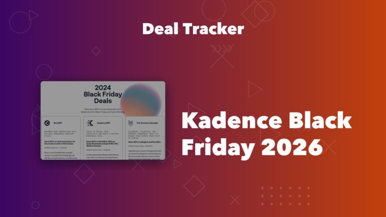 Kadence WP Black Friday 2026 deal tracker