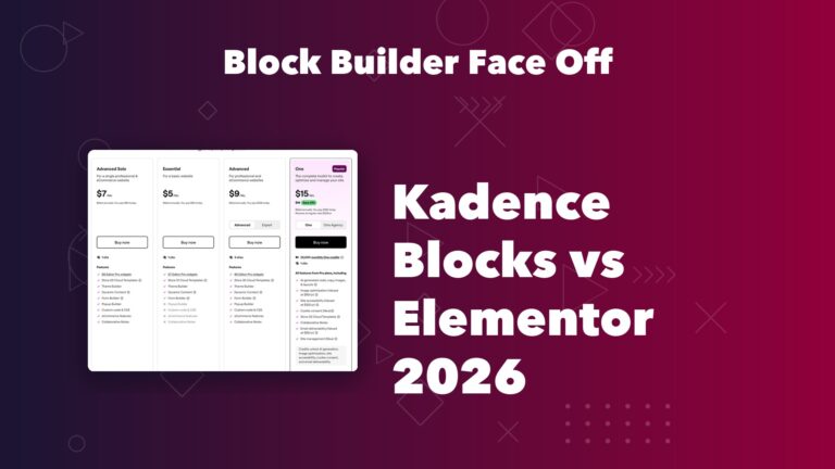 Kadence Blocks vs Elementor comparison for 2026