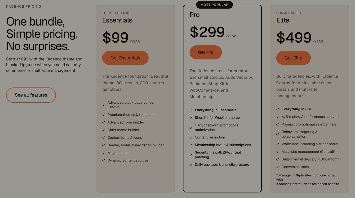 Kadence Blocks vs Elementor 2026, Which One Should You Use? Kadence Essentials, Pro and Elite pricing in September 2026