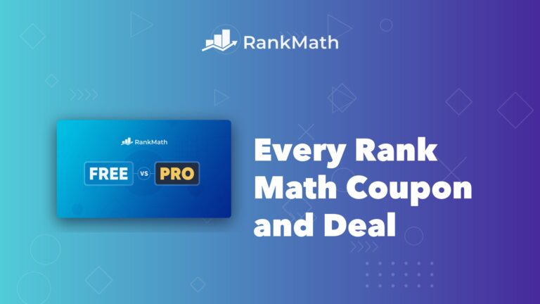 Rank Math coupon code and discount page showing every live and expired sale