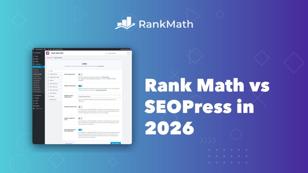 Rank Math vs SEOPress SEO plugin comparison for 2026