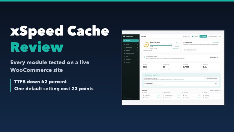 xSpeed Cache review, every module tested on a live WooCommerce site