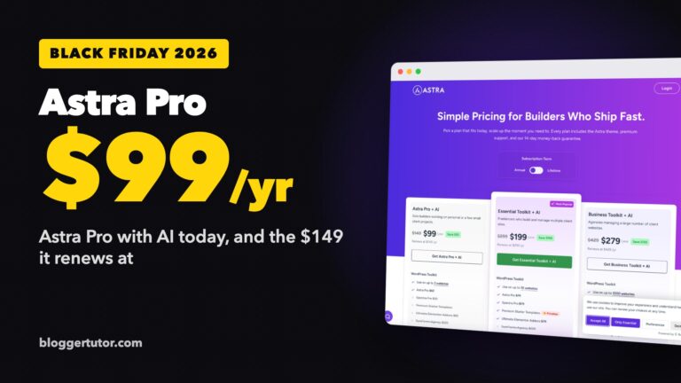 Astra Theme Black Friday 2026, Real Prices and Renewals Astra Pro Black Friday 2026, $99 a year