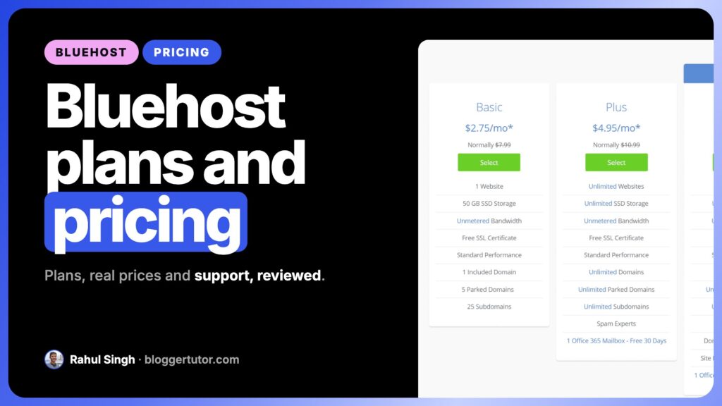 Bluehost Plans, Pricing and Support