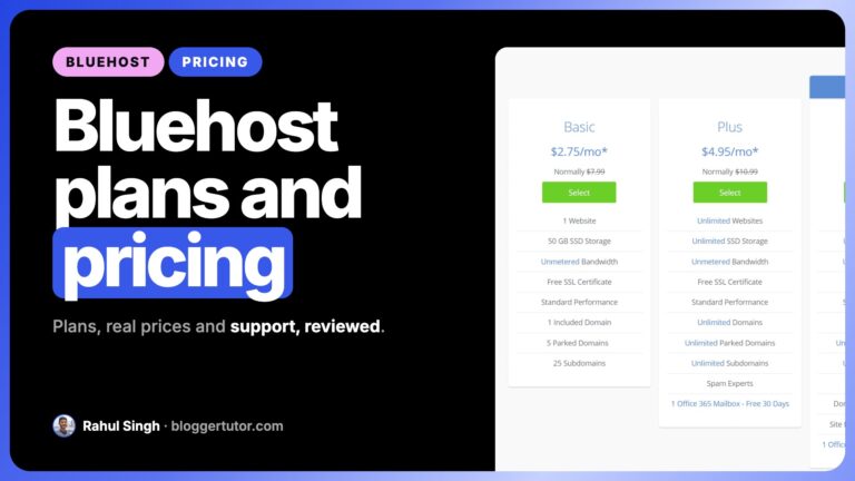 Bluehost Plans, Pricing and Support