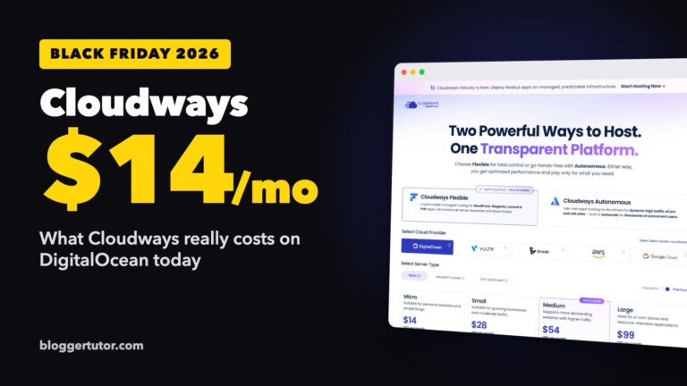 Cloudways Black Friday 2026, from $14 a month