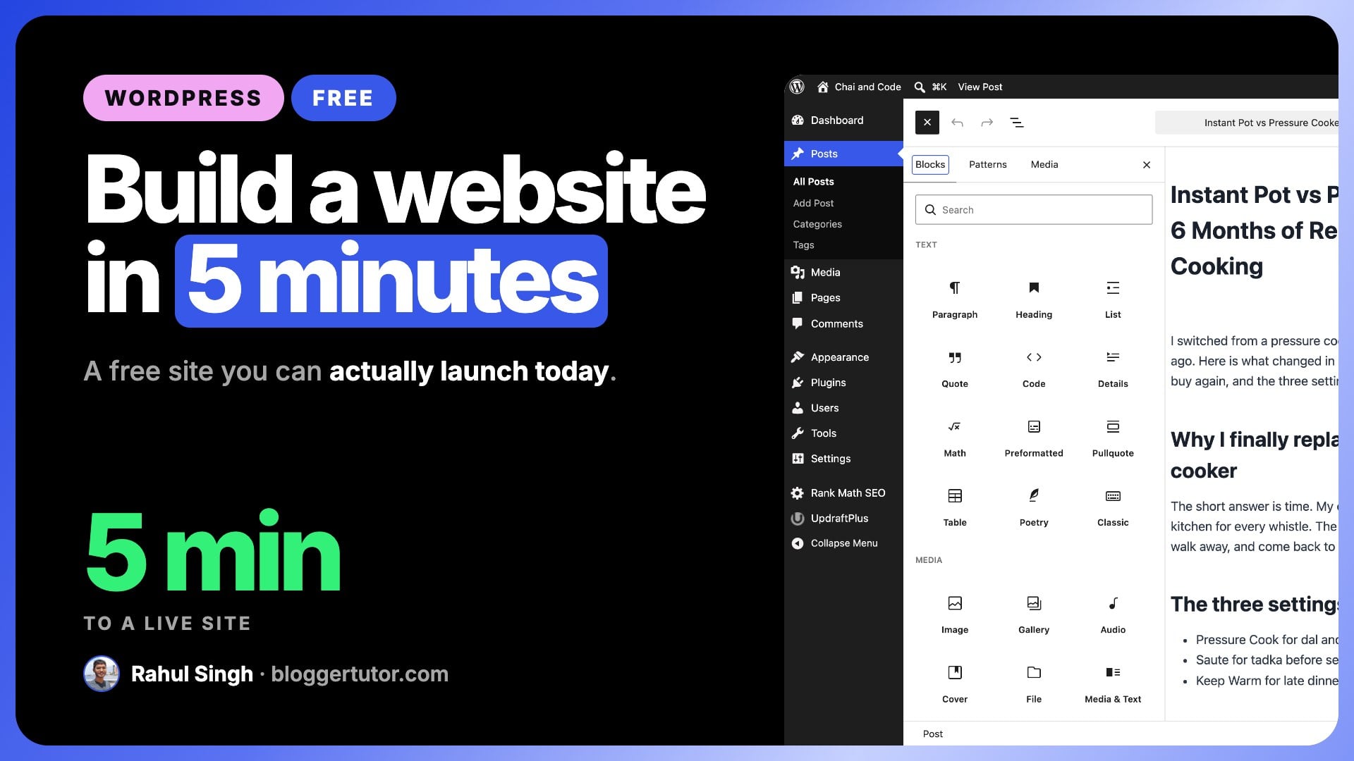 Create Your Website in 5 Minutes For Free Create Your Website in 5 Minutes For Free