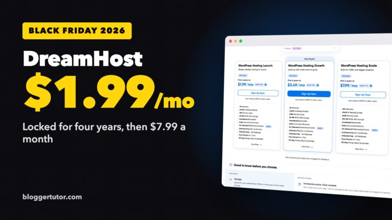 DreamHost Black Friday 2026, $1.99 a month