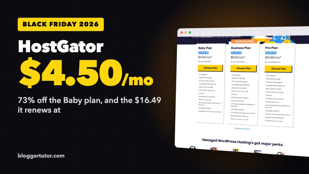 HostGator Black Friday 2026, $4.50 a month