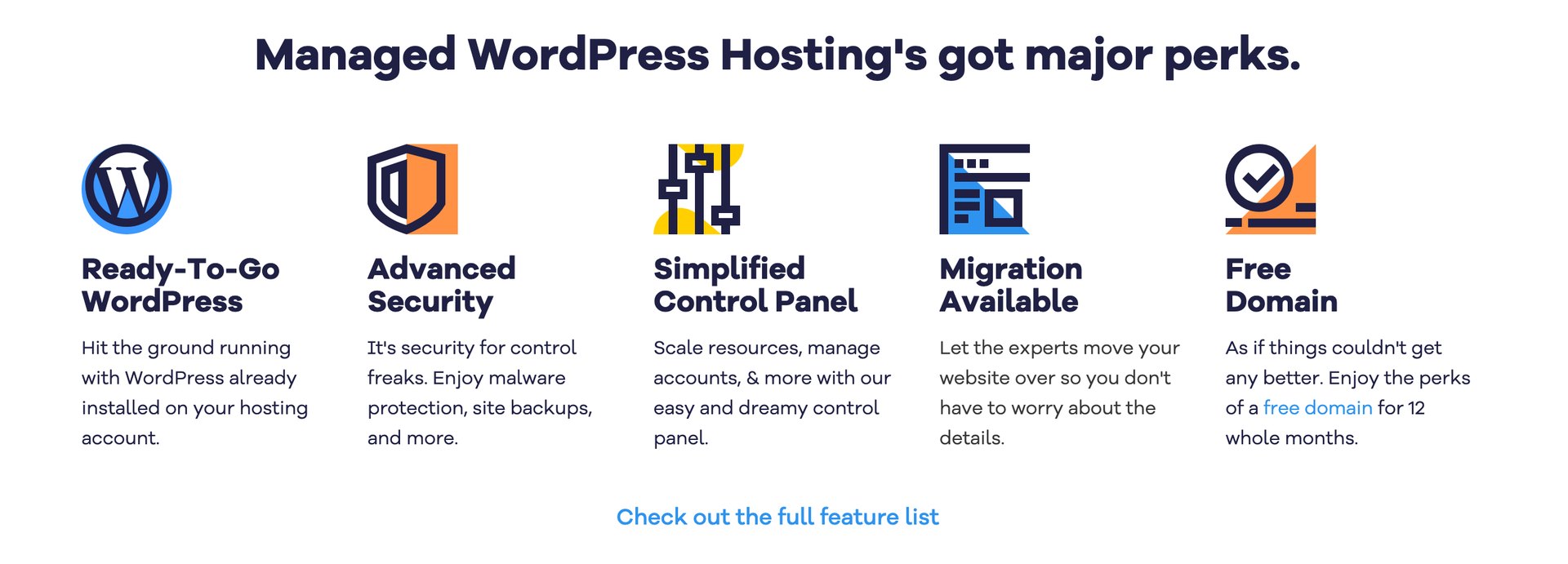 HostGator managed WordPress hosting perks, ready to go WordPress, security, control panel, migration and a free domain