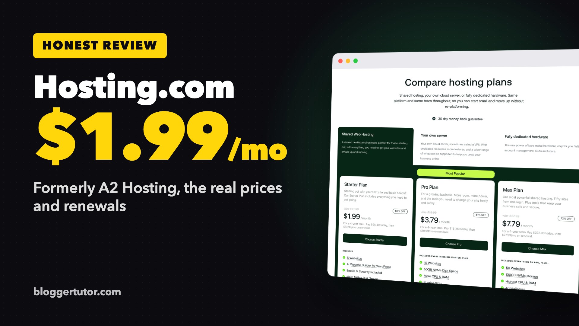Hosting.com Review 2026, Is the Former A2 Hosting Still Worth It? Hosting.com review, formerly A2 Hosting, from $1.99 a month