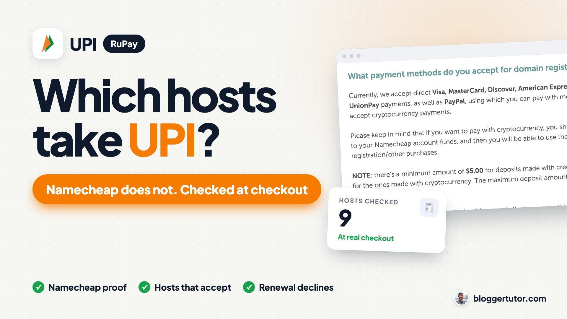 Does Namecheap Accept UPI? Which Hosts Take UPI and RuPay Does Namecheap Accept UPI? Which Hosts Take UPI and RuPay