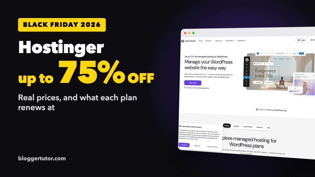 Hostinger Black Friday 2026, up to 75% off