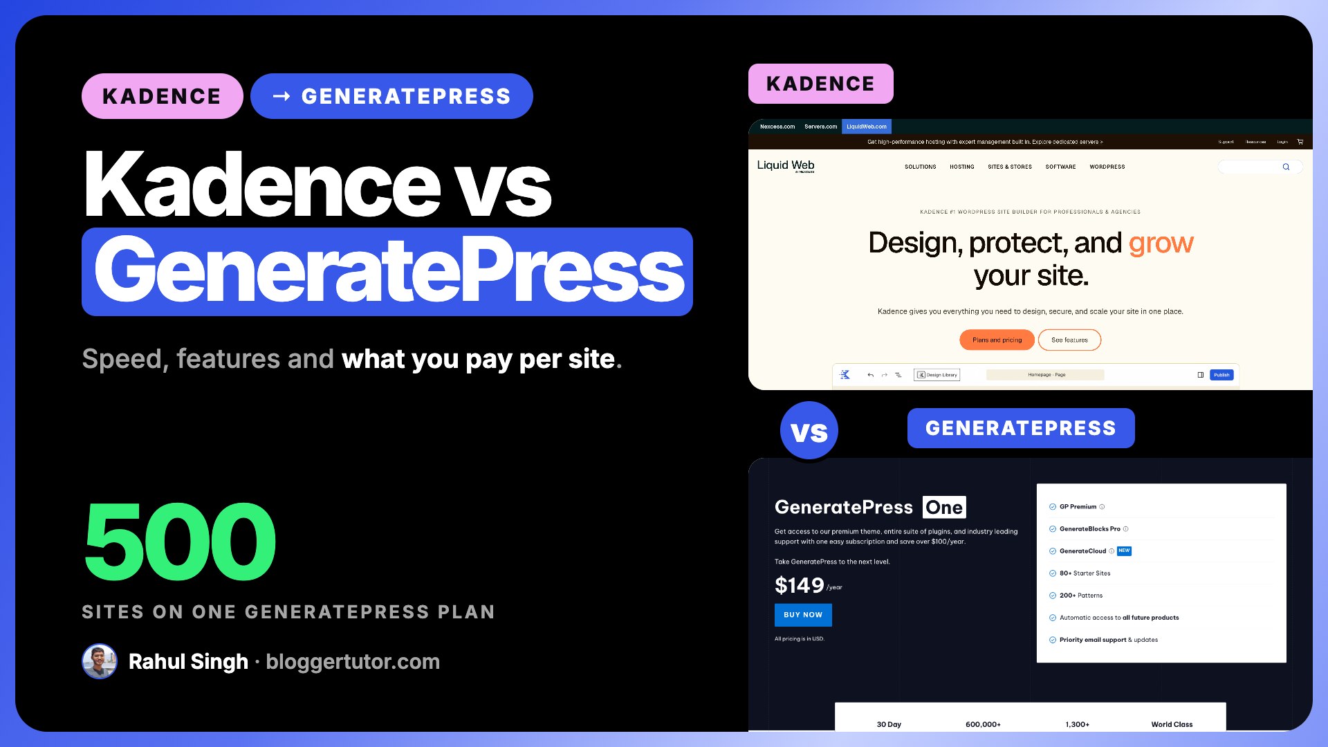 Kadence vs GeneratePress, Detailed Theme Comparison