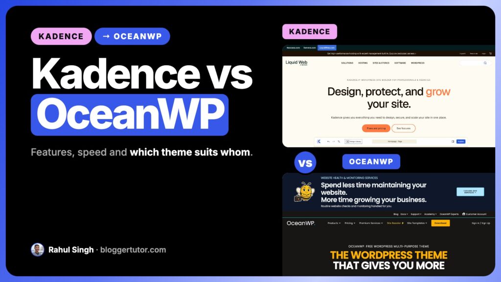 Kadence vs OceanWP, Theme Review and Comparison