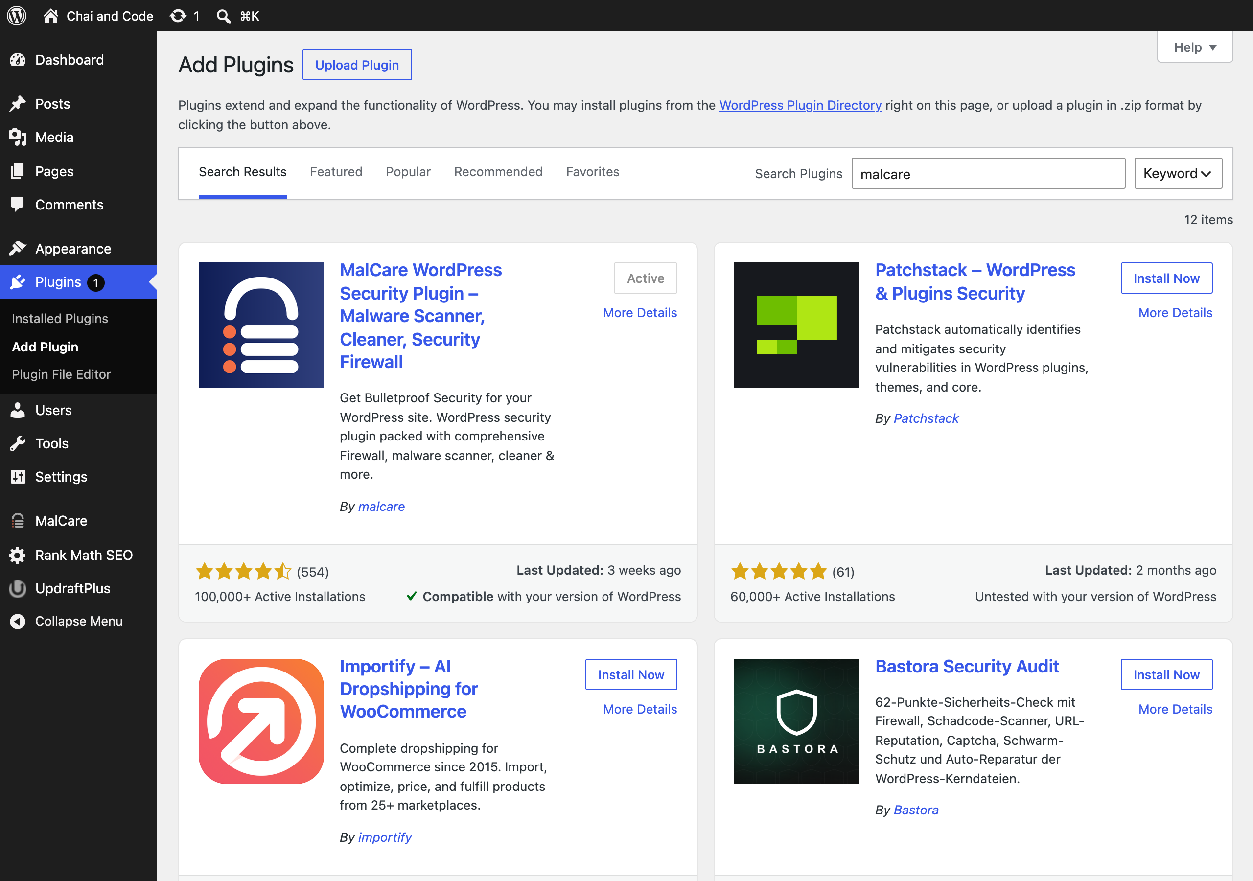 WordPress Malware Removal in 2026, and How AI Changed the Attacks MalCare in the WordPress plugin search