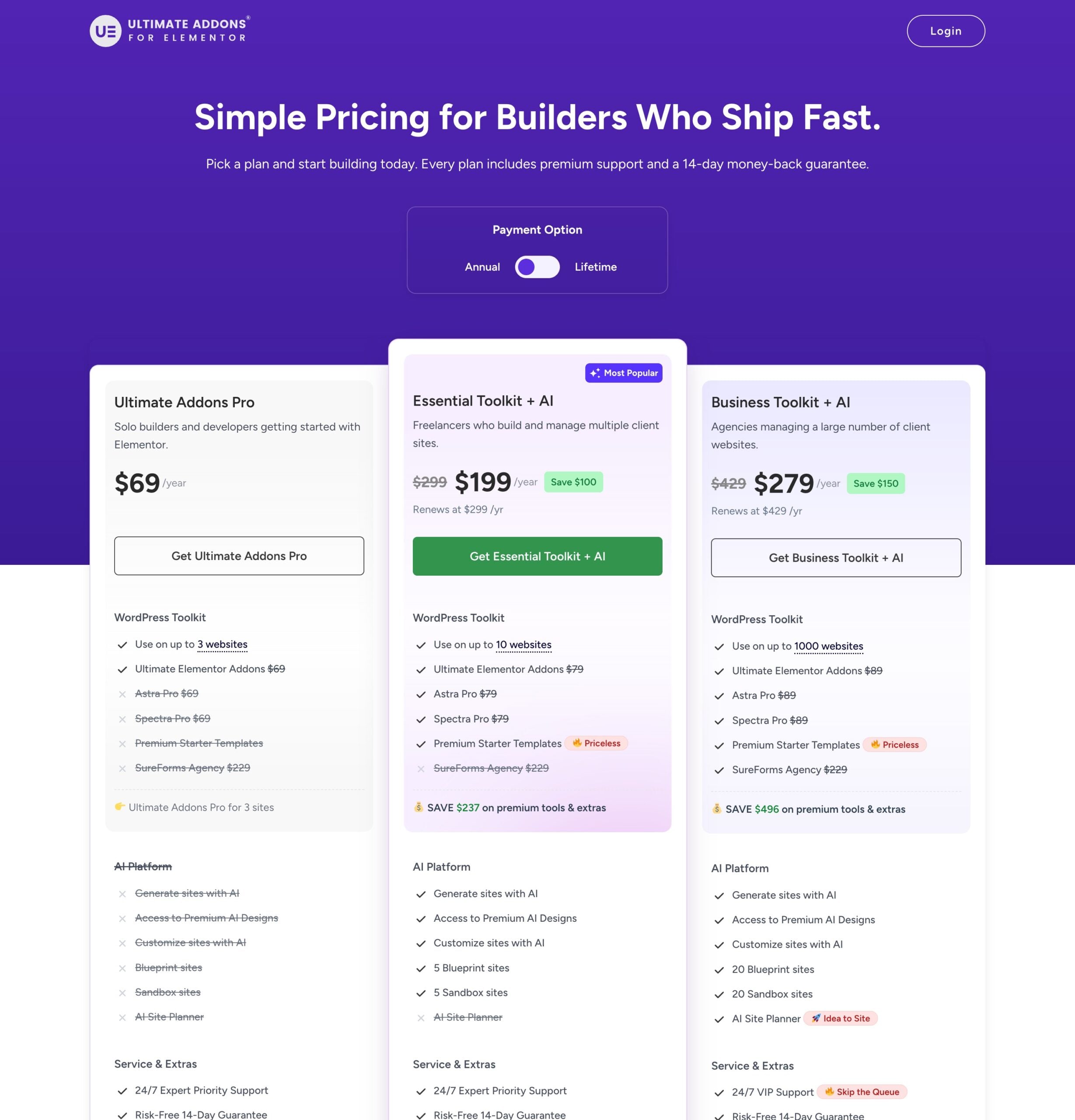 Ultimate Addons for Elementor Black Friday 2026, What to Expect and the Best Price Today Ultimate Addons for Elementor pricing plans: UAE Pro, Essential Toolkit and Business Toolkit