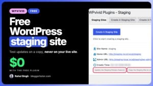 Free WordPress staging site with the WPvivid plugin