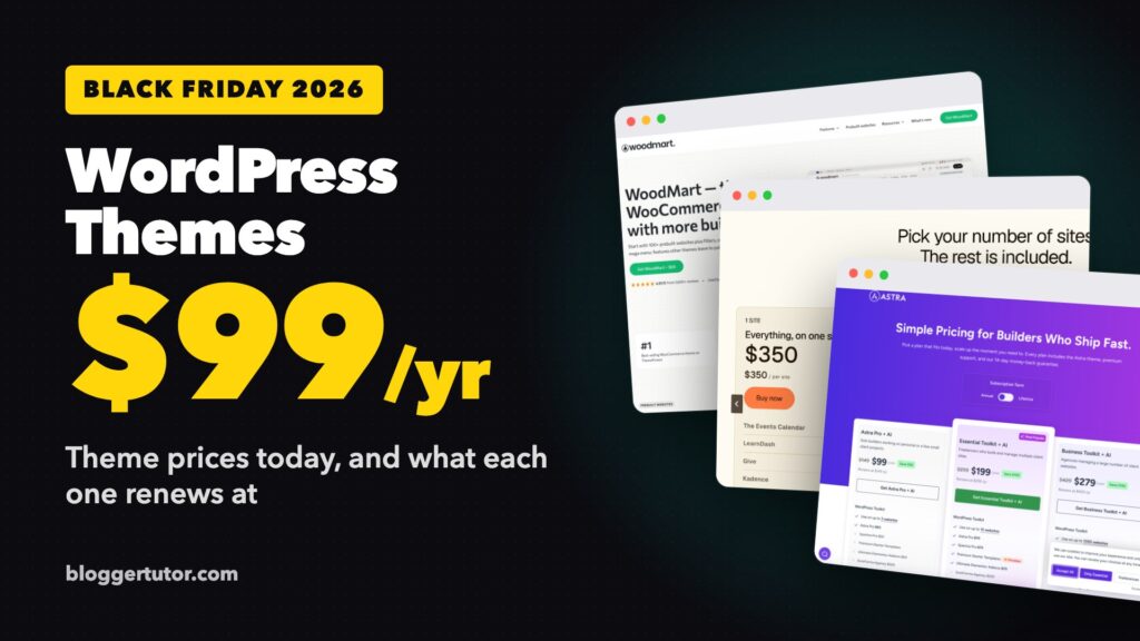 WordPress theme Black Friday deals 2026, from $99 a year