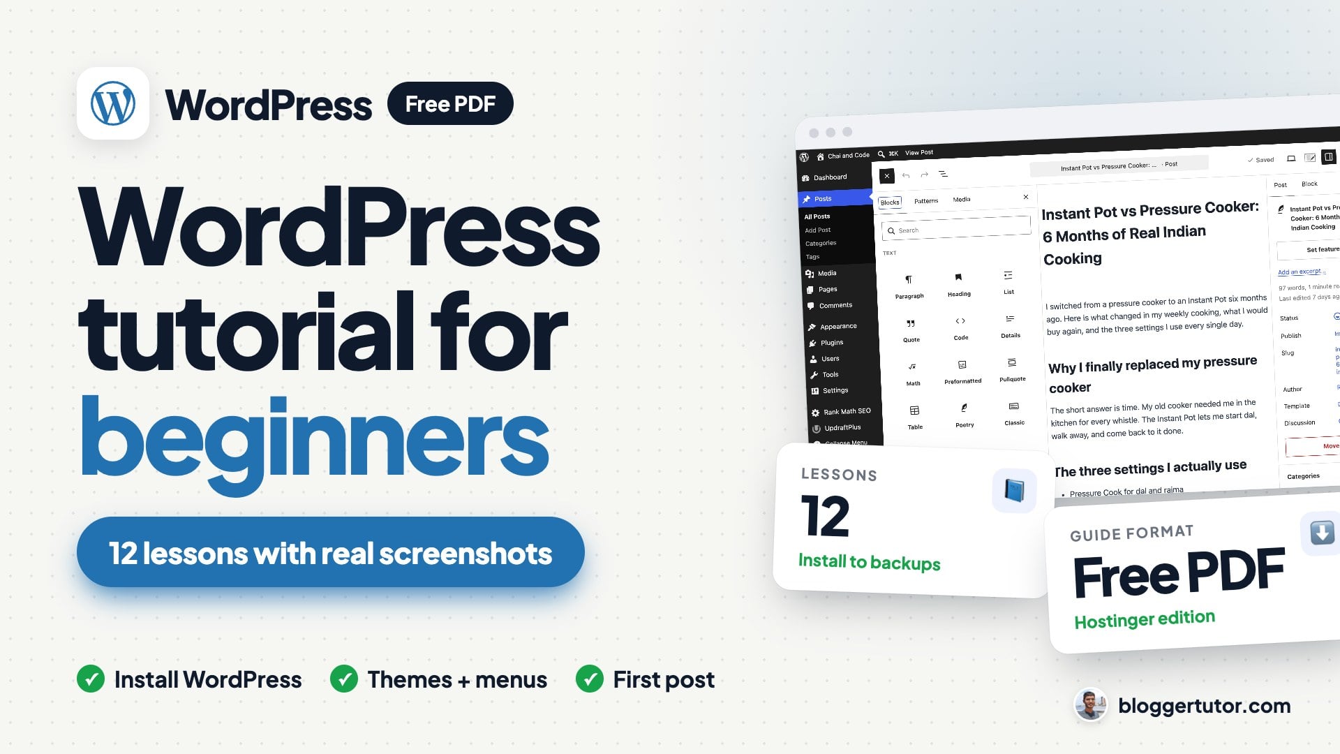 WordPress Tutorial for Beginners 2027, Step by Step With a Free PDF WordPress Tutorial for Beginners 2027, Step by Step With a Free PDF