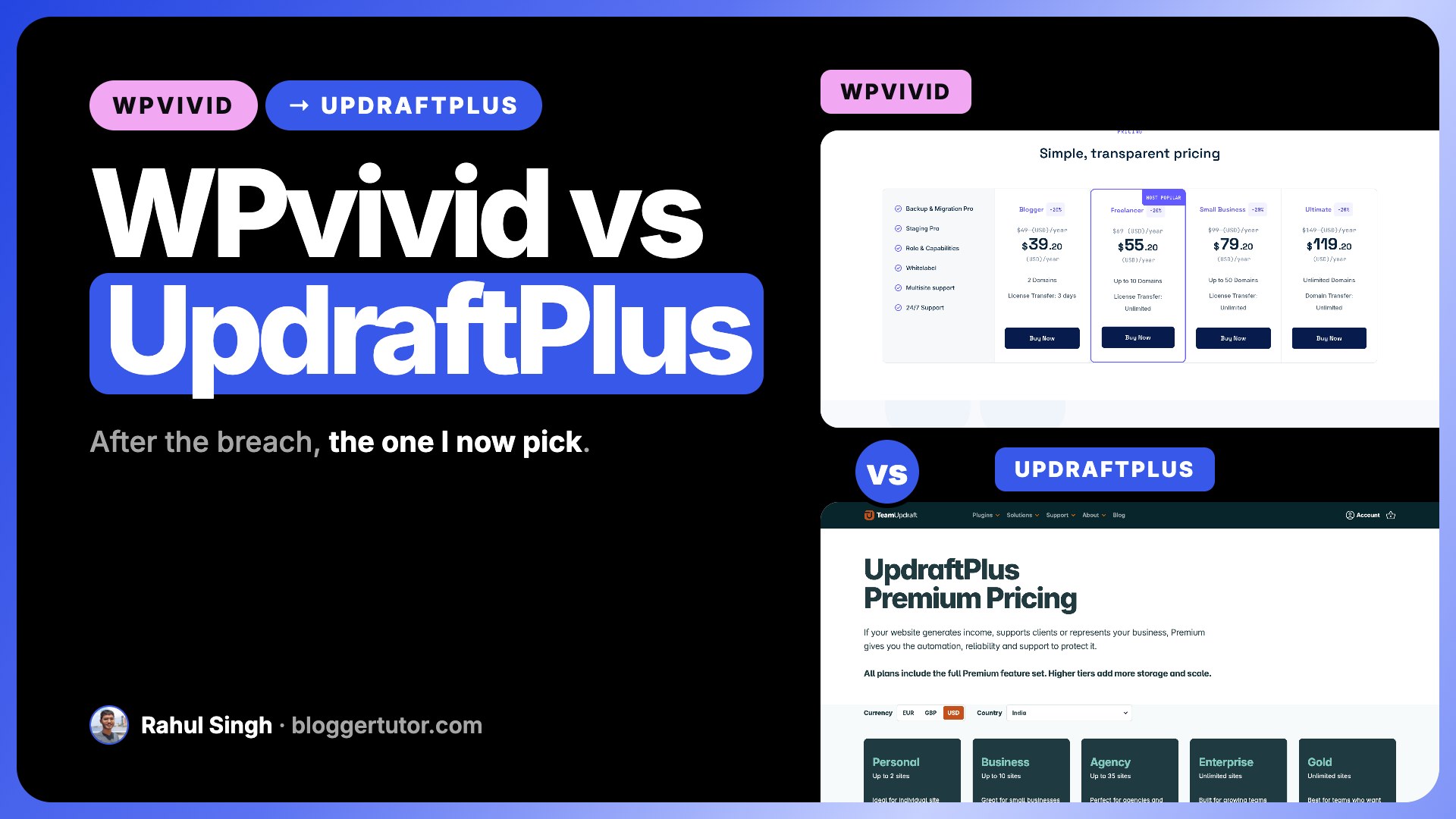 WPvivid vs UpdraftPlus 2026, Which Backup Plugin Wins Now?