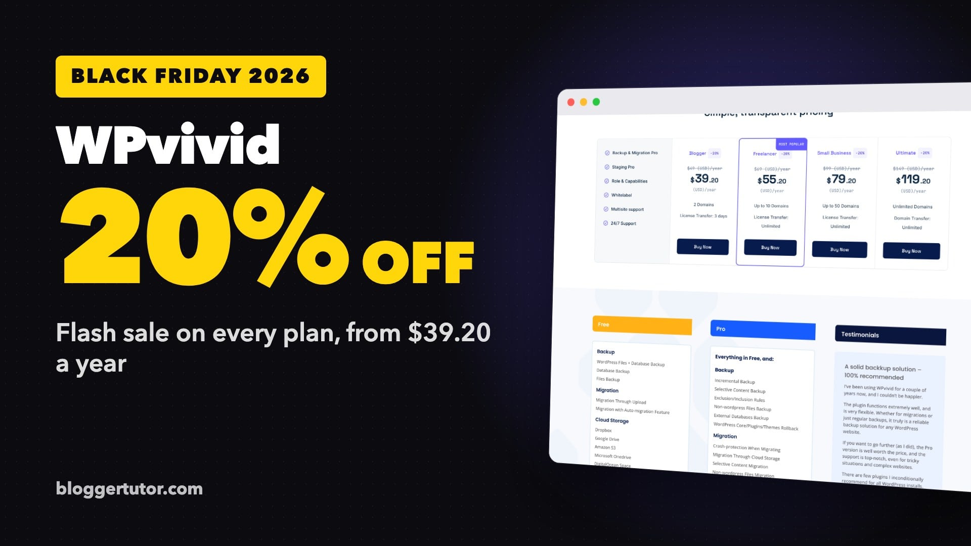 WPvivid Black Friday 2026, 20% off