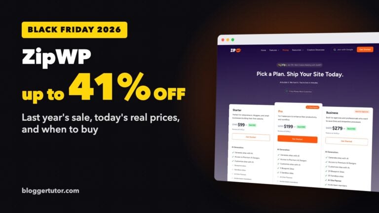 ZipWP Black Friday deal, up to 41% off last year